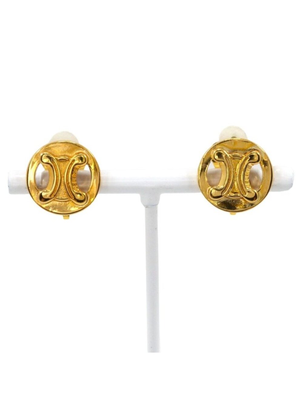 Celine Triomphe Gold Plated Earrings